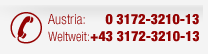 Austria: 03172-3210 // Weltweit: +43 3172 3210